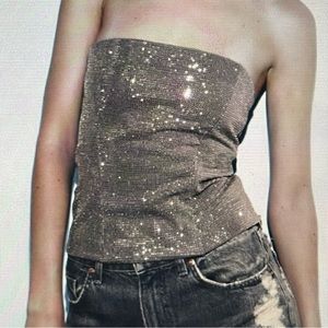 Rhinestone Zara Top NWT